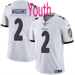 Youth Nike Baltimore Ravens #2 Nate Wiggins White 2024 Draft Vapor Untouchable Football Jersey