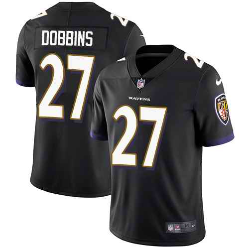 Youth Nike Baltimore Ravens #27 J.K. Dobbins Black Vapor Untouchable Authentic Stitched NFL Jersey