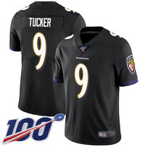Youth Nike Baltimore Ravens #9 Justin Tucker 100th Season Black Vapor Untouchable Limited Authentic Stitched NFL Jersey