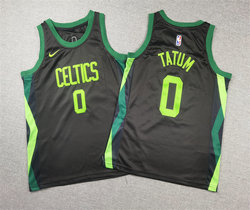 Youth Nike Boston Celtics #0 Jayson Tatum Black 2024-25 City Authentic Stitched NBA Jersey