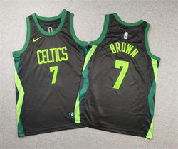 Youth Nike Boston Celtics #7 Jaylen Brown Black 2024-25 City Authentic Stitched NBA Jersey