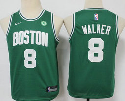 Youth Nike Boston Celtics #8 Kemba Walker Green Game With Advertising Authentic Stitched NBA Jersey