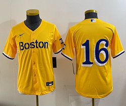 Youth Nike Boston Red Sox #16 Jarren Duran Gold City no name MLB jersey