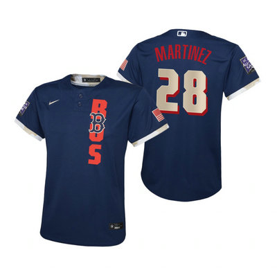 Youth Nike Boston Red Sox #28 J.D. Martinez 2021 All star Blue Game Authentic Stitched MLB Jersey