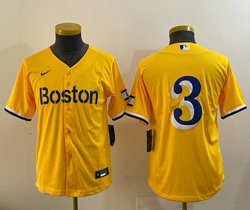 Youth Nike Boston Red Sox #3 no name Gold City no name MLB jersey