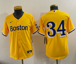 Youth Nike Boston Red Sox #34 David Ortiz Gold City Authentic stitched MLB jersey