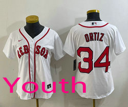 Youth Nike Boston Red Sox #34 David Ortiz White Authentic Stitched MLB Jersey