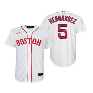 Youth Nike Boston Red Sox #5 Enrique Hernandez White Game Authentic Stitched MLB Jersey
