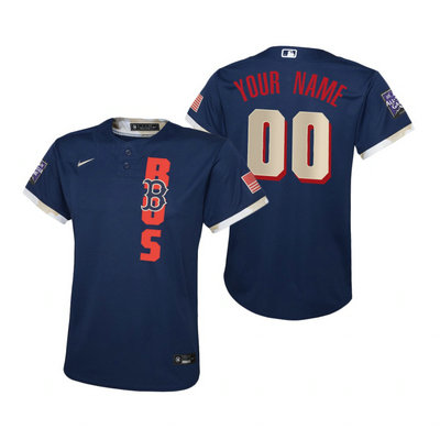 Youth Nike Boston Red Sox Custom Any Name 2021 All star Blue Game Authentic Stitched MLB Jersey