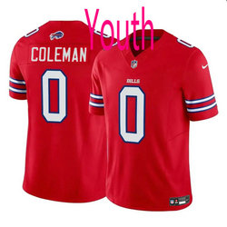Youth Nike Buffalo Bills #0 Keon Coleman Red 2024 Draft F.U.S.E Football Jersey