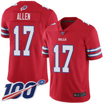 Youth Nike Buffalo Bills #17 Josh Allen 100th Season Red Ruch Authentic Stitched NFL Jersey
