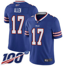 Youth Nike Buffalo Bills #17 Josh Allen 100th Season Royal Vapor Untouchable Authentic stitched NFL jersey
