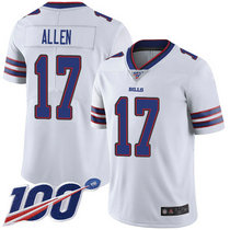 Youth Nike Buffalo Bills #17 Josh Allen 100th Season White Vapor Untouchable Authentic stitched NFL jersey