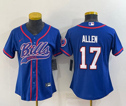 Youth Nike Buffalo Bills #17 Josh Allen Blue Joint Authentic Stitched baseball jersey