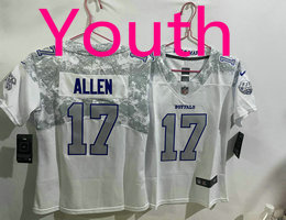 Youth Nike Buffalo Bills #17 Josh Allen White Rivalries Stitched Football Jersey