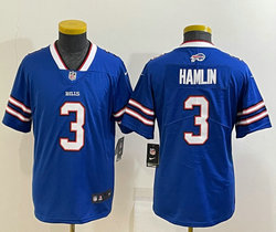 Youth Nike Buffalo Bills #3 Damar Hamlin Blue Vapor Untouchable Authentic Stitched NFL Jersey