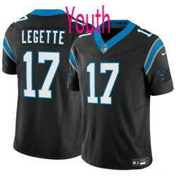 Youth Nike Carolina Panthers #17 Xavier Legette Black 2024 Draft Vapor Untouchable Football Jersey