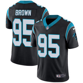 Youth Nike Carolina Panthers #95 Derrick Brown Black Vapor Untouchable Authentic Stitched NFL Jerseys