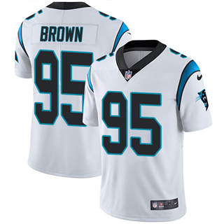 Youth Nike Carolina Panthers #95 Derrick Brown White Vapor Untouchable Authentic Stitched NFL Jerseys