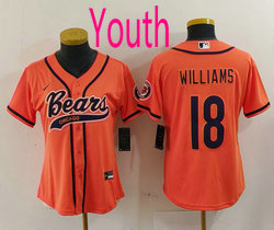 Youth Nike Chicago Bears #18 Caleb Williams Orange Joint Authentic Stitched baseball jersey