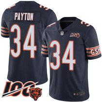 Youth Nike Chicago Bears #34 Walter Payton 100th Anniversary Navy Blue Vapor Untouchable Authentic stitched NFL jersey