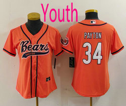 Youth Nike Chicago Bears #34 Walter Payton Orange Joint Authentic Stitched baseball jersey