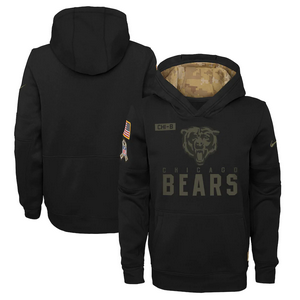 Youth Nike Chicago Bears 2020 Black Salute to Service Pullover Hoodie
