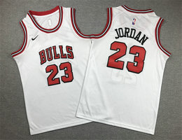 Youth Nike Chicago Bulls #23 Michael Jordan White Authentic Stitched NBA jersey
