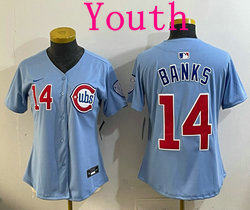 Youth Nike Chicago Cubs #14 Ernie Banks Blue 2nd Jersey