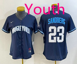 Youth Nike Chicago Cubs #23 Ryne Sandberg Blue City Authentic Stitched MLB jersey