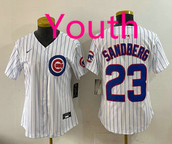 Youth Nike Chicago Cubs #23 Ryne Sandberg White Authentic Stitched MLB Jersey