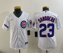 Youth Nike Chicago Cubs #23 Ryne Sandberg White Fashion Baseball Jersey