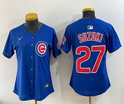 Youth Nike Chicago Cubs #27 Seiya Suzuki Blue Authentic stitched MLB jersey