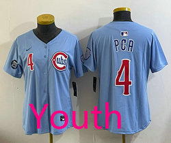 Youth Nike Chicago Cubs #4 PCA Blue 2nd Alternate Limited Stitched Baseball Jersey