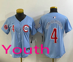 Youth Nike Chicago Cubs #4 Pete Crow-Armstrong 2024-25 Blue 2nd Jersey