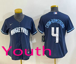 Youth Nike Chicago Cubs #4 Pete Crow-Armstrong Blue City MLB Jersey