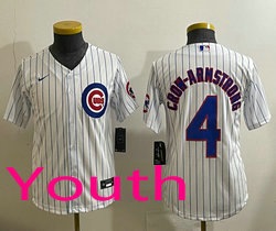 Youth Nike Chicago Cubs #4 Pete Crow-Armstrong White Authentic Stitched MLB Jersey