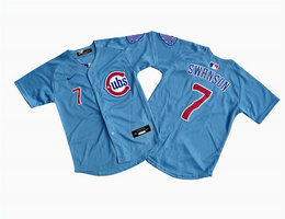 Youth Nike Chicago Cubs #7 Dansby Swanson 2024-25 Blue 2nd Stitched Baseball Jersey