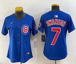 Youth Nike Chicago Cubs #7 Dansby Swanson Blue Authentic stitched MLB jersey
