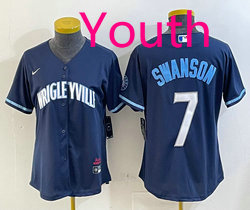 Youth Nike Chicago Cubs #7 Dansby Swanson Blue City Authentic Stitched MLB jersey