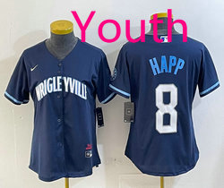 Youth Nike Chicago Cubs #8 Ian Happ Navy Blue City Authentic Stitched MLB jersey