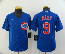 Youth Nike Chicago Cubs #9 Javier Baez Blue Game Authentic Stitched MLB Jersey