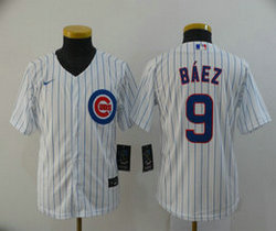 Youth Nike Chicago Cubs #9 Javier Baez White Game Authentic Stitched MLB Jersey