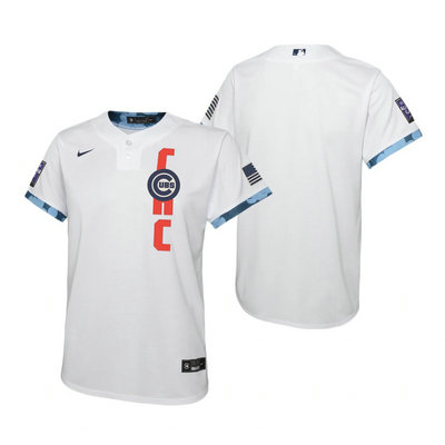Youth Nike Chicago Cubs Blank 2021 All star White Game Authentic Stitched MLB Jersey