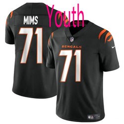 Youth Nike Cincinnati Bengals #71 Amarius Mims Black 2024 Draft F.U.S.E Football Jersey
