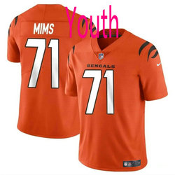 Youth Nike Cincinnati Bengals #71 Amarius Mims Orange 2024 Draft Vapor Untouchable Football Jersey