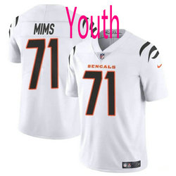 Youth Nike Cincinnati Bengals #71 Amarius Mims White 2024 Draft Vapor Untouchable Football Jersey