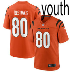 Youth Nike Cincinnati Bengals #80 Andrei Iosivas orange Vapor Untouchable Authentic Stitched NFL Jersey