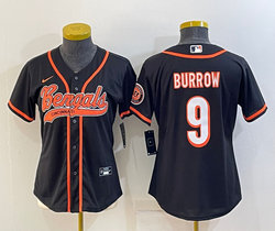 Youth Nike Cincinnati Bengals #9 Joe Burrow Black Joint Authentic Stitched baseball jersey