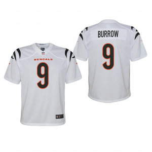 Youth Nike Cincinnati Bengals #9 Joe Burrow White 2021 Vapor Untouchable Jersey